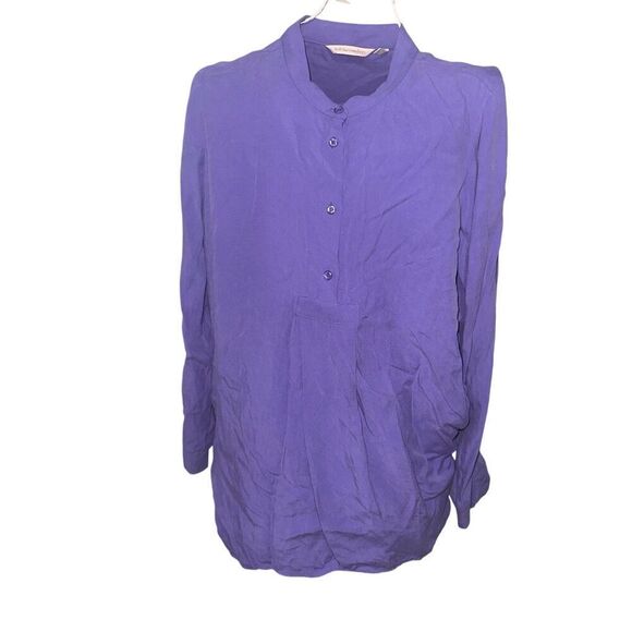 Nice Soft Surroundings Tunic Blouse  Purple/blue quarter button Womens Size PL 1 - Picture 1 of 8